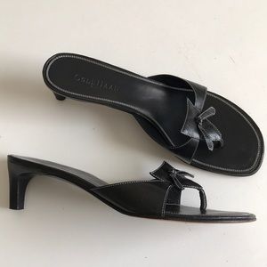 Cole Haan leather healed black thong sandals